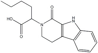 2-[(2,3,4,9-テトラヒドロ-1-オキソ-1H-ピリド[3,4-b]インドール)-2-イル]ヘキサン酸 化学構造式