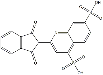 2-(1,3-ジオキソインダン-2-イル)キノリン-4,7-ジスルホン酸 化学構造式