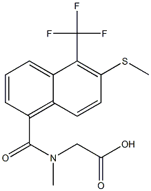 [N-Methyl-N-[oxo[5-(trifluoromethyl)-6-methylthio-1-naphtyl]methyl]amino]acetic acid Structure