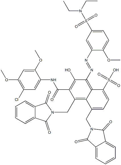 3-[(5-Chloro-2,4-dimethoxyphenyl)aminocarbonyl]-1-[5-[(diethylamino)sulfonyl]-2-methoxyphenylazo]-2-hydroxy-4,5-bis(phthalimidylmethyl)naphthalene-8-sulfonic acid