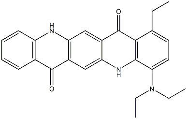 4-(Diethylamino)-1-ethyl-5,12-dihydroquino[2,3-b]acridine-7,14-dione,,结构式