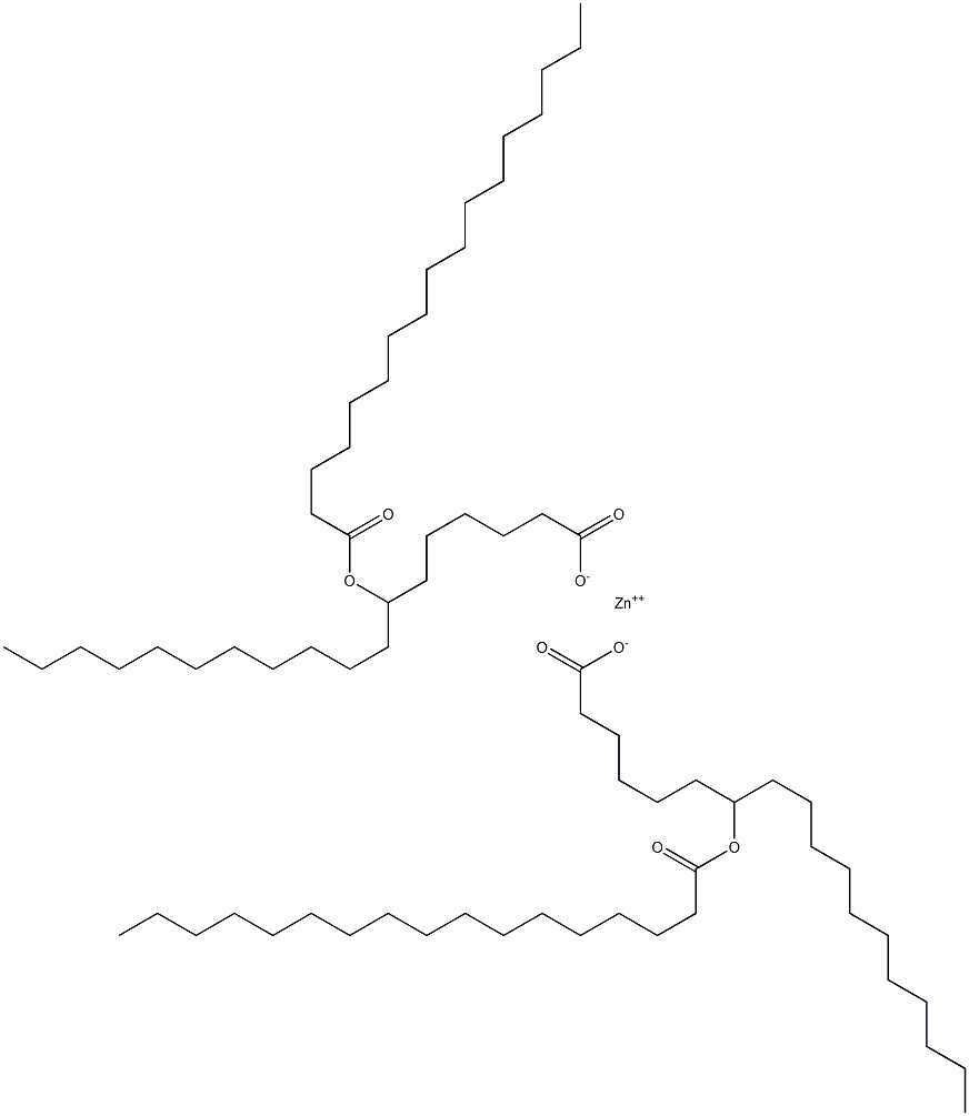 Bis(7-heptadecanoyloxyoctadecanoic acid)zinc salt 结构式