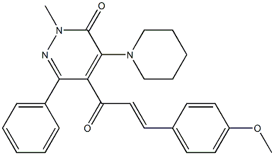 4-Piperidino-5-[1-oxo-3-(4-methoxyphenyl)-2-propenyl]-2-methyl-6-phenylpyridazin-3(2H)-one Structure