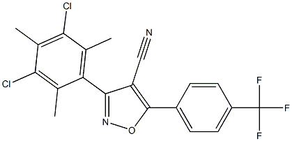 5-(4-Trifluoromethylphenyl)-3-(3,5-dichloro-2,4,6-trimethylphenyl)-isoxazole-4-carbonitrile,,结构式