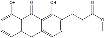 1,8-Dihydroxy-9,10-dihydro-9-oxoanthracene-2-propanoic acid methyl ester,,结构式