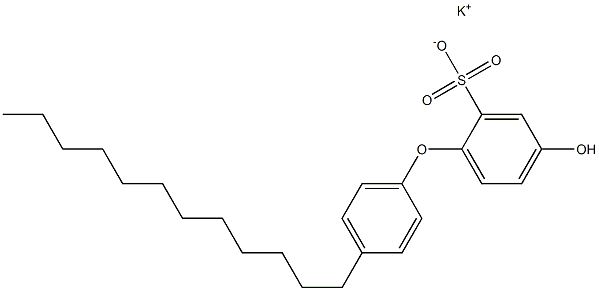 4'-ヒドロキシ-4-ドデシル[オキシビスベンゼン]-2-スルホン酸カリウム 化学構造式