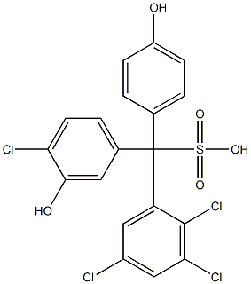(4-Chloro-3-hydroxyphenyl)(2,3,5-trichlorophenyl)(4-hydroxyphenyl)methanesulfonic acid Structure