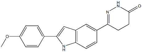 6-[2-(4-Methoxyphenyl)-1H-indol-5-yl]-4,5-dihydropyridazin-3(2H)-one,,结构式