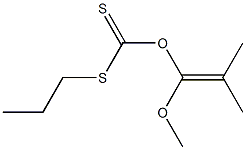 Dithiocarbonic acid O-(1-methoxy-2,2-dimethylvinyl)S-propyl ester Struktur