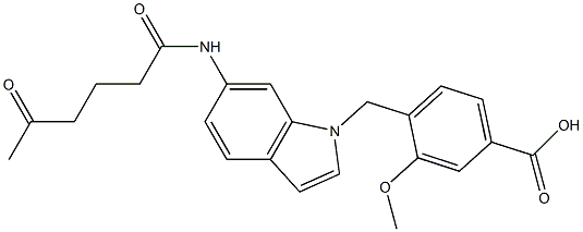 4-[6-(5-Oxohexanoylamino)-1H-indol-1-ylmethyl]-3-methoxybenzoic acid Struktur