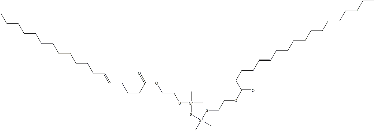 Bis[dimethyl[[2-(4-heptadecenylcarbonyloxy)ethyl]thio]stannyl] sulfide Struktur