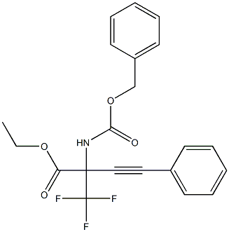 2-(Benzyloxycarbonylamino)-2-trifluoromethyl-4-phenyl-3-butynoic acid ethyl ester 结构式