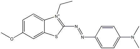 2-[p-(Dimethylamino)phenylazo]-3-ethyl-6-methoxybenzothiazol-3-ium 结构式