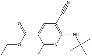 2-Methyl-5-cyano-6-tert-butylaminopyridine-3-carboxylic acid ethyl ester Struktur