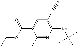 2-Methyl-5-cyano-6-tert-butylaminopyridine-3-carboxylic acid ethyl ester 结构式