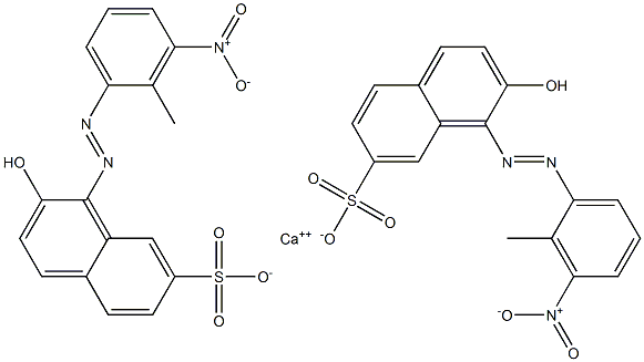 Bis[1-[(2-methyl-3-nitrophenyl)azo]-2-hydroxy-7-naphthalenesulfonic acid]calcium salt 结构式