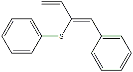 (2Z)-2-(フェニルチオ)-1-フェニル-1,3-ブタジエン 化学構造式