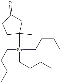 3-トリブチルスタンニル-3-メチルシクロペンタン-1-オン 化学構造式