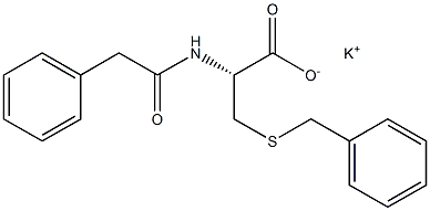 3-(ベンジルチオ)-N-(フェニルアセチル)-L-アラニンカリウム 化学構造式