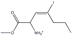 (E)-1-Methoxycarbonyl-3-iodo-2-hexen-1-aminium 结构式