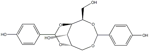 2-O,6-O:3-O,5-O-Bis(4-hydroxybenzylidene)-L-glucitol,,结构式