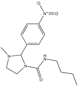 1-Methyl-2-(4-nitrophenyl)-3-(butylcarbamoyl)imidazolidine Struktur