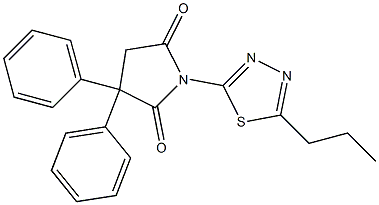 1-(5-プロピル-1,3,4-チアジアゾール-2-イル)-3,3-ジフェニルピロリジン-2,5-ジオン 化学構造式