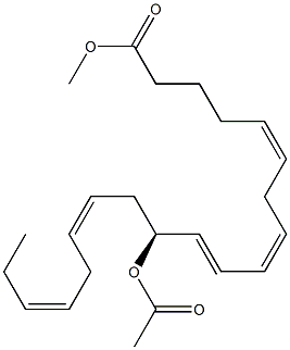 (5Z,8Z,10E,12S,14Z,17Z)-12-Acetoxy-5,8,10,14,17-icosapentaenoic acid methyl ester Structure