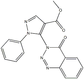 1-Phenyl-5-[(3,4-dihydro-4-oxo-1,2,3-benzotriazin)-3-yl]-1H-pyrazole-4-carboxylic acid methyl ester,,结构式
