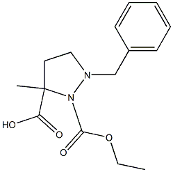 1-ベンジルピラゾリジン-2,3-ジカルボン酸2-エチル3-メチル 化学構造式