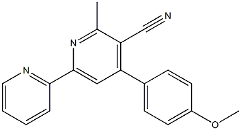 2-Methyl-4-(4-methoxyphenyl)-6-(2-pyridyl)pyridine-3-carbonitrile Struktur