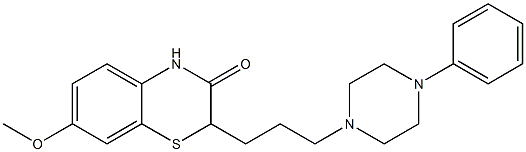 2-[3-[4-(フェニル)ピペラジン-1-イル]プロピル]-7-メトキシ-2H-1,4-ベンゾチアジン-3(4H)-オン 化学構造式
