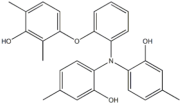 N,N-Bis(2-hydroxy-4-methylphenyl)-2-(3-hydroxy-2,4-dimethylphenoxy)benzenamine 结构式