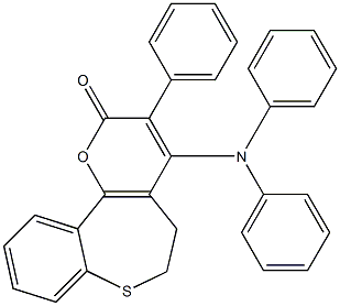 3-Phenyl-4-(diphenylamino)-5,6-dihydro-2H-[1]benzothiepino[5,4-b]pyran-2-one Structure