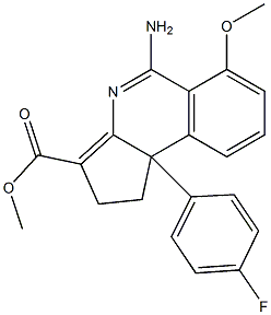 5-Amino-1,9b-dihydro-6-methoxy-9b-(4-fluorophenyl)-2H-cyclopent[c]isoquinoline-3-carboxylic acid methyl ester Struktur