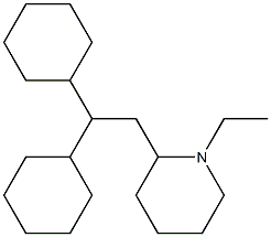 1,1-ジシクロヘキシル-2-(1-エチルピペリジン-2-イル)エタン 化学構造式