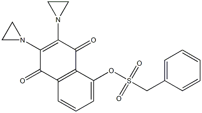 2,3-Bis(1-aziridinyl)-5-[benzylsulfonyloxy]-1,4-naphthoquinone Struktur