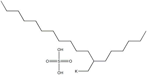 硫酸2-ヘキシルトリデシル=カリウム 化学構造式