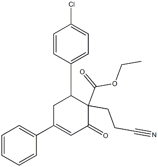 6-(4-Chlorophenyl)-1-(2-cyanoethyl)-2-oxo-4-phenyl-3-cyclohexene-1-carboxylic acid ethyl ester Structure