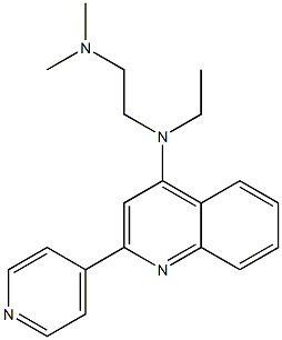 4-[N-エチル-N-(2-ジメチルアミノエチル)アミノ]-2-(4-ピリジニル)キノリン 化学構造式