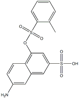 7-Amino-4-[(2-methylphenyl)sulfonyloxy]-2-naphthalenesulfonic acid Structure