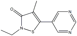 4-Methyl-5-(pyrimidin-5-yl)-2-ethylisothiazol-3(2H)-one,,结构式