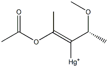 (+)-(Acetyloxy)[(Z)-1-[(R)-1-methoxyethyl]-1-propenyl] mercury(II),,结构式