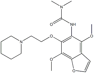 1-[4,7-Dimethoxy-6-(2-piperidinoethoxy)benzofuran-5-yl]-3,3-dimethylurea Structure