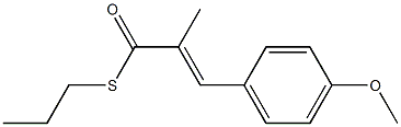 2-Methyl-3-(4-methoxyphenyl)propenethioic acid S-propyl ester,,结构式