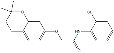 3,4-Dihydro-2,2-dimethyl-7-[N-(2-chlorophenyl)carbamoylmethoxy]-2H-1-benzopyran Struktur