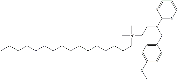 Hexadecyl[2-[(p-methoxybenzyl)-2-pyrimidinylamino]ethyl]dimethylaminium,,结构式