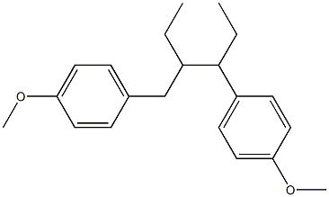 3-(p-メトキシベンジル)-4-(p-メトキシフェニル)ヘキサン 化学構造式