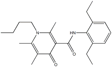 1-Butyl-1,4-dihydro-2,5,6-trimethyl-N-(2,6-diethylphenyl)-4-oxopyridine-3-carboxamide Struktur