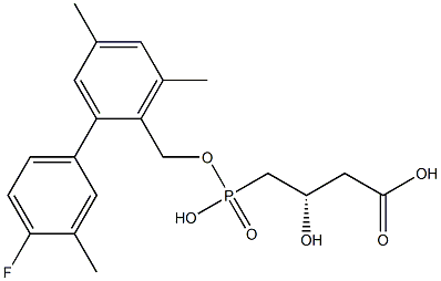 (3S)-3-Hydroxy-4-[hydroxy[2-(4-fluoro-3-methylphenyl)-4,6-dimethylbenzyloxy]phosphinyl]butyric acid Structure